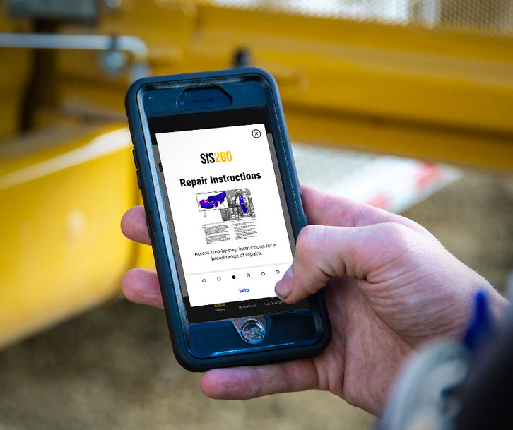 CAT® SIS2GO APP EASILY ACCESSES MAINTENANCE, TROUBLESHOOTING, PARTS AND TOOLING CONTENT 